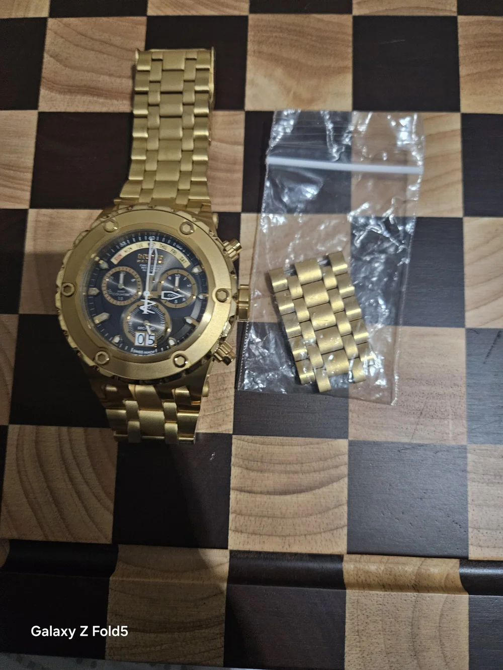 Invicta Reserve SubAqua Gold and Black Chronograph Bracelet Watch 50mm